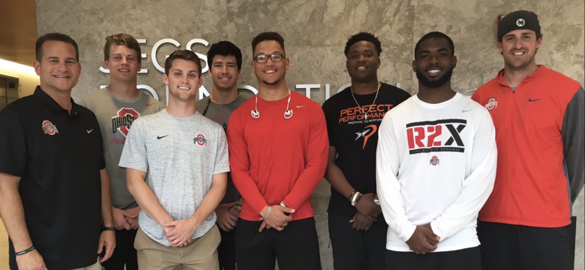 TSkalitzky's tweet photo. Burrow, Barrett, Haskins, Skalitzky.....wait, who? 
#GoJoe #GoBucks #BuckeyeBorn https://t.co/rUh5r6MoLE