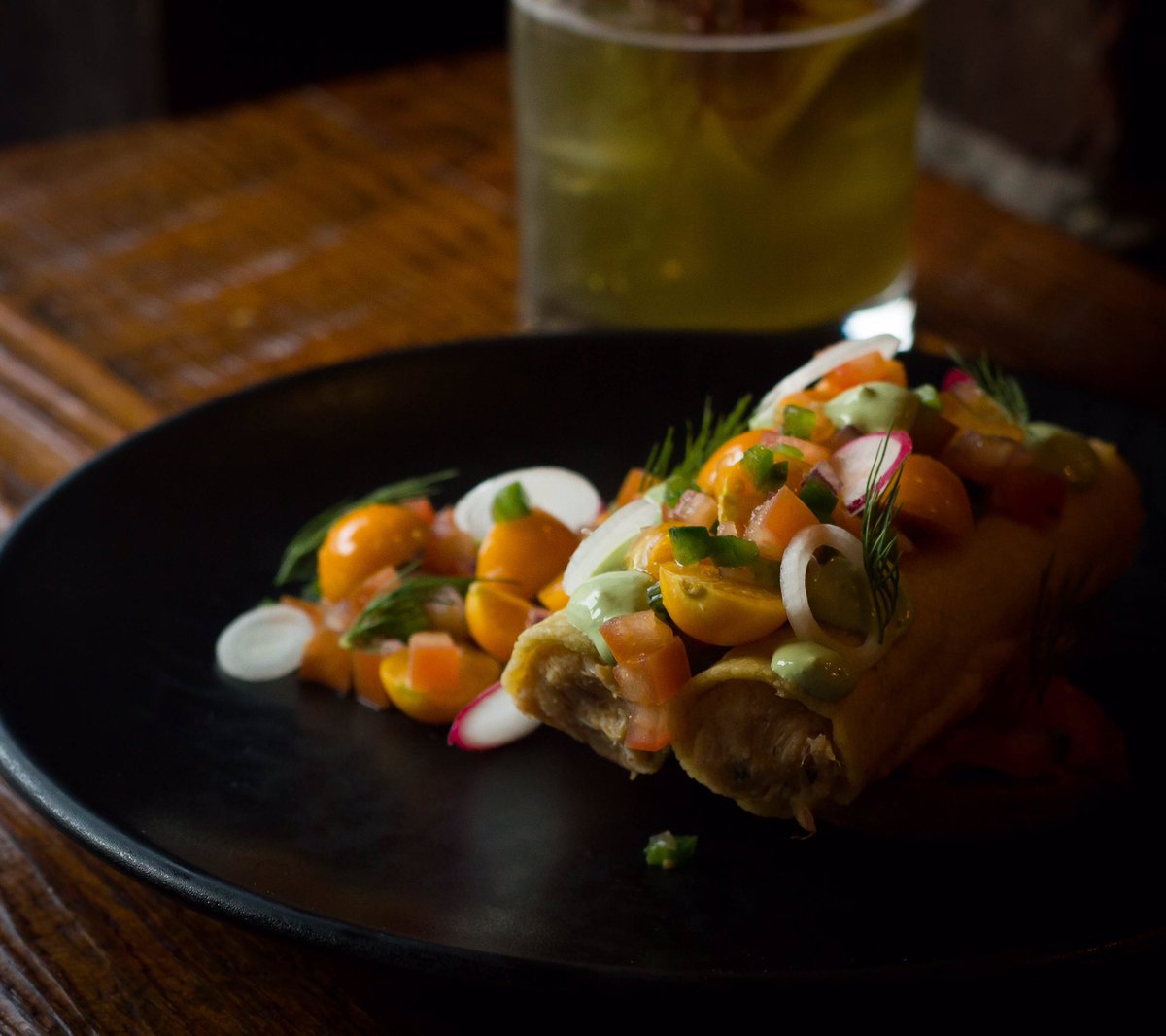 AnejoNYC's tweet photo. Try our Crab Taquitos made with creamy peekytoe crab salad, gooseberry salsa, confit sweet potato and dill! https://t.co/9LZHPiC2uc