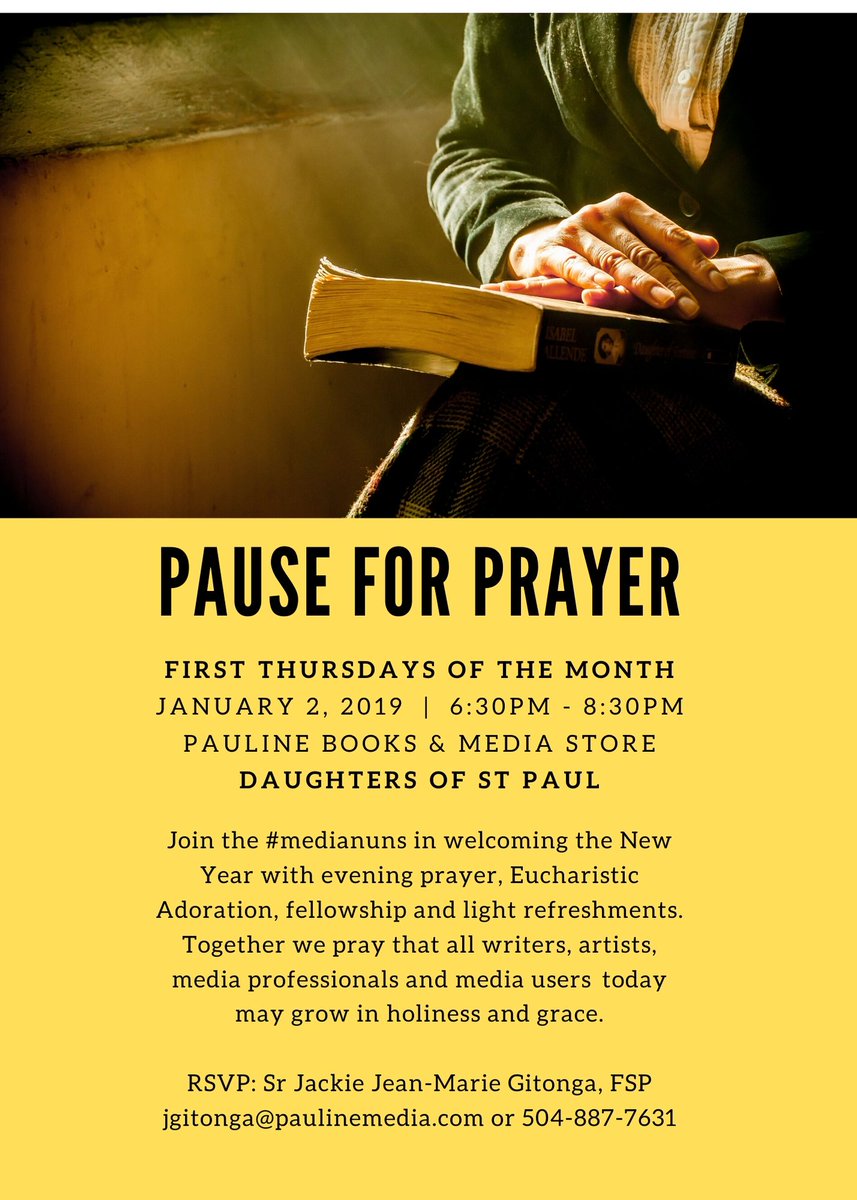 pbmnola's tweet photo. Merry Christmas &amp; Happy New Year! Join us on the First Thursday in January for our Pause for Prayer event...let's start of the year together asking for the Lord's continued light and grace. See you there! https://t.co/EYqQrU4oG8