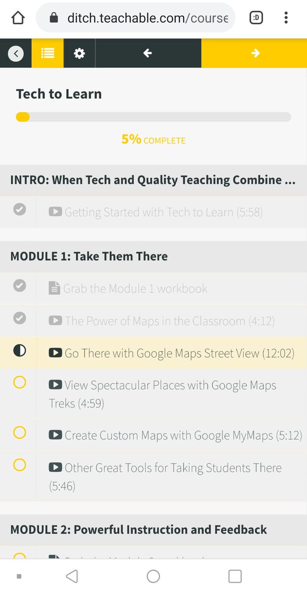 tarafarah7's tweet photo. Making my way through Module 1 of @jmattmiller's #TechtoLearn course! ๐ฏ๐ Loving it! Thank you! ๐๐ @DitchThatTxtbk #DitchSummit Want to join me? Sign up hereโก https://t.co/JtLCWyaCY1 https://t.co/W5w9Nn8IvN