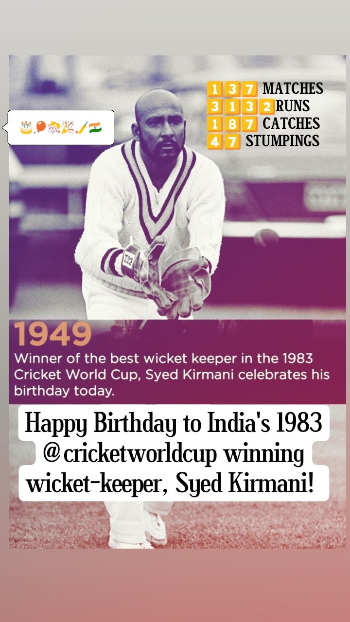  Happy Birthday Syed kirmani      . 