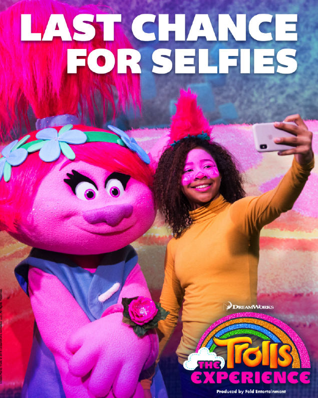 trollstheexp's tweet photo. Don’t wait any longer to capture that perfect, Trollstastic moment with Poppy before we dance out of NYC! Join us through January 5. https://t.co/L44K5c9EUD #TrollsTheExperience https://t.co/iSp0HP64wl