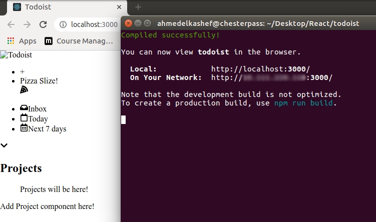 ahmedelkashev's tweet image. Day 3: Started my first project =&amp;gt; a #todoist clone. With the #firebase, #reactjs, #eslint and #atom setup complete, I built a number of components but did hit a roadblock with the #react hooks, specially the effect hook.

#100DaysOfCode