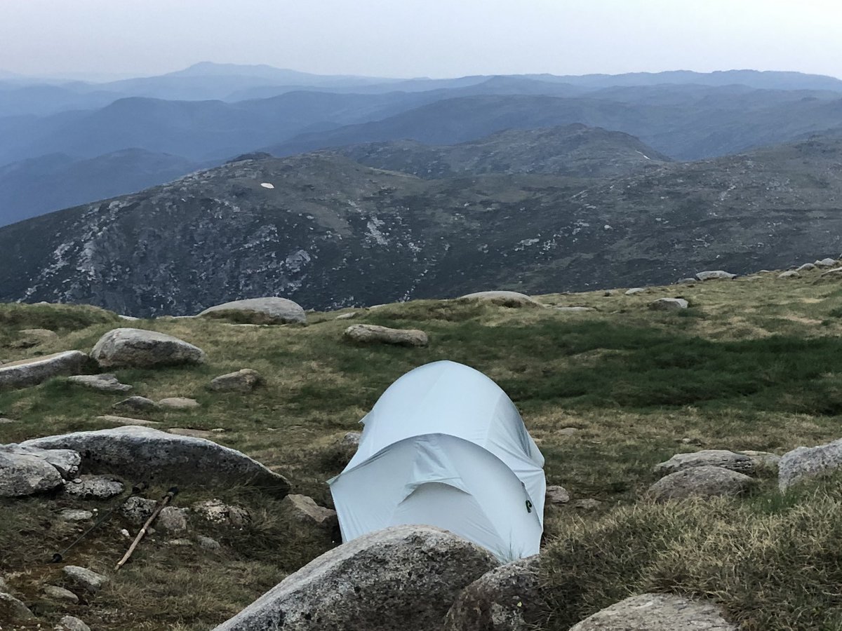 Probably the best  #AAWT campsite yet last night. I camped in a storm on W side of Aust’s 3rd highest peak Mt Twynam.3rd pic shows eastern side of Twynam as viewed from Guthega ski resort (its oft mistaken for Kosciuszko by skiers)4th pic taken just now looks back to Guthega