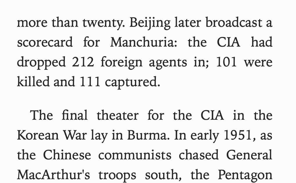The US tried to train a "Third Force" in China that would fight the communists. Echoes of Syria circa 2013. Imagine the hubris of not liking your allies and thinking that you, as an intelligence agency, can build a better armed forces from scratch on the other side of the planet.