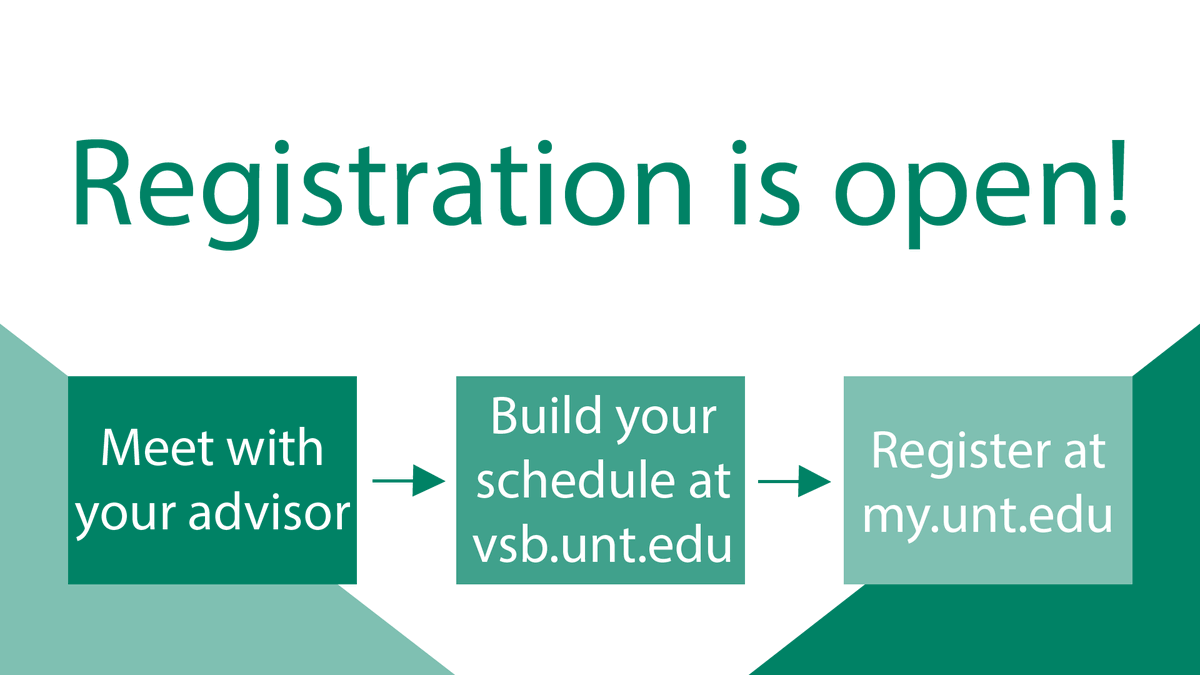 UNTHPS's tweet photo. Now that finals are over, don't forget to register for your classes, #UNT!! Here's a handy-dandy registration guide: https://t.co/CiCTygpVlV https://t.co/c4rwCwQ8xK