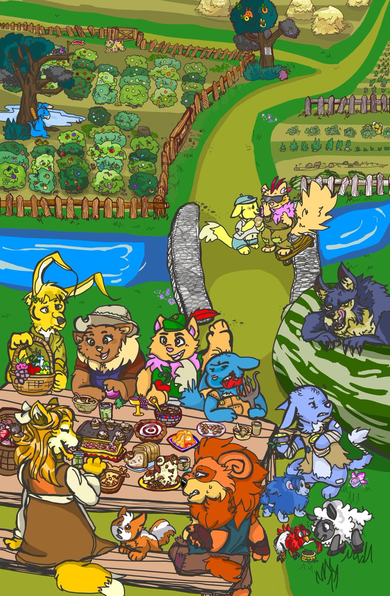 kiwistickers's tweet photo. My piece for the pay what you want @Neo_Adventures Zine hosted by @CicadaGhost !! I did my page based on the sub Meridell land, Meri Acres Farm! https://t.co/BXTgJHLc7T