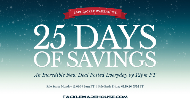 TackleWarehouse's tweet photo. Shop Now๐ https://t.co/eNCxQfi9Cf
Door 20 is now open. Take 30%-67% Off Select Accessories, Eyewear & Storage!
Be sure to keep an eye out on our website as a new deal will be posted everyday by 12pm PST. Sale ends 01/10/20
#TackleWarehouse | #BassFishing | #25DaysofSavings https://t.co/JGTReUTm7E