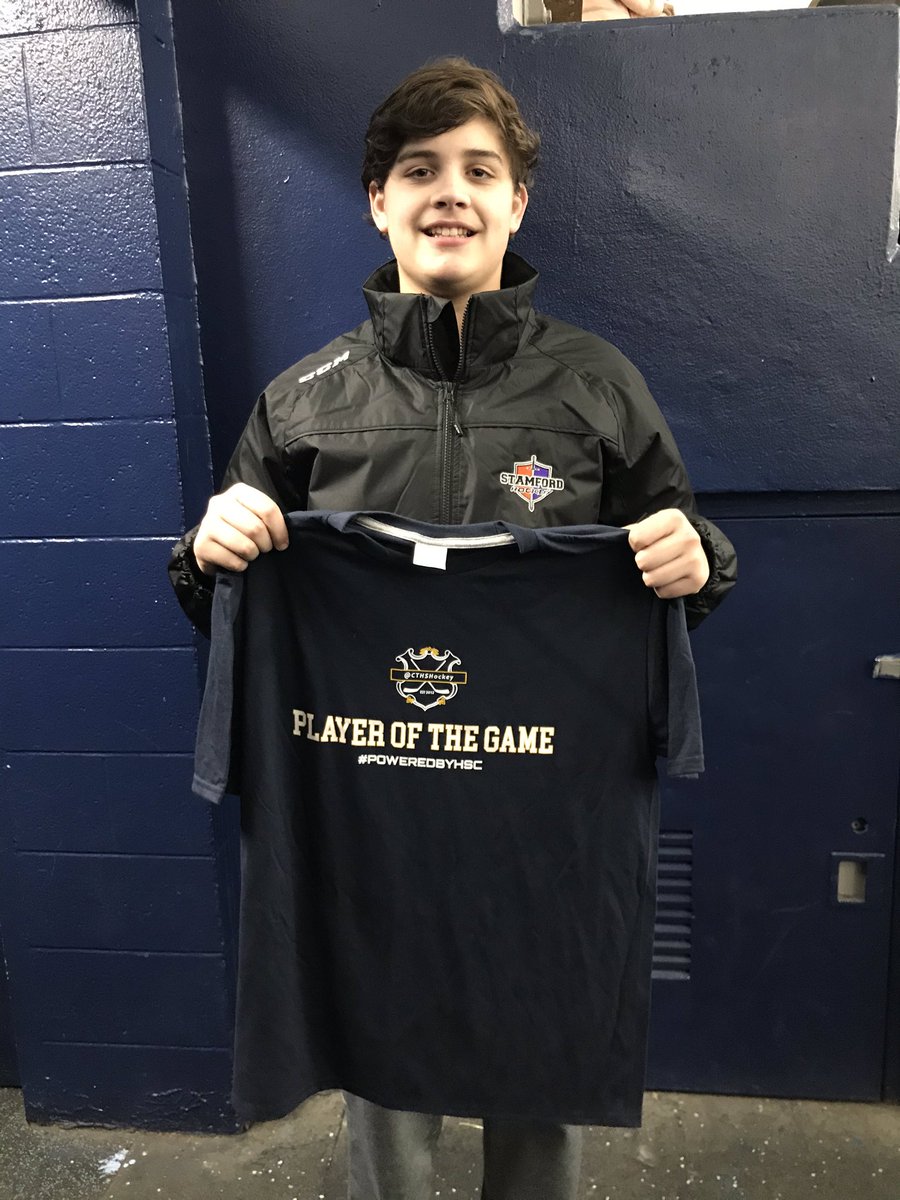 CTHSHockeyBK's tweet photo. The @CTHSHockey Player of the Game sponsored by @HamdenSport is WestStam’s Jarad Maloney, who posted a @spinalcarect #shutoutalert with 20 saves in a 2-0 victory over East Haven. Congrats and good luck the rest of the year. #cthk https://t.co/V6UN3U6Pgq