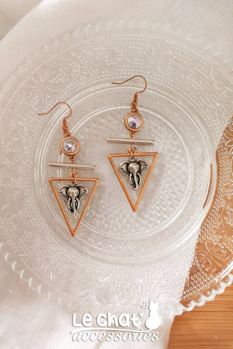 Le Chat Accessories Elephant Earrings Modern Earrings Elephant Jewelry Triangle Earrings Greek Jewelry Rose Gold Earrings Ohrringe Dreieck Gold For Her Triangleearrings Rosegoldearrings Elephantearrings Metallicearrings