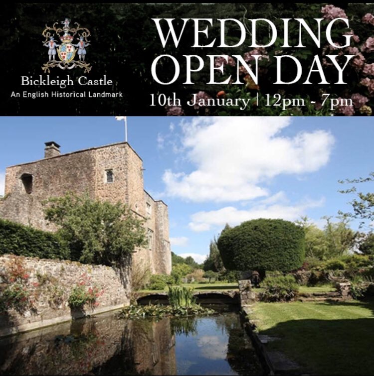 BickleighCastle's tweet photo. We are opening our Castle on Friday the 10th January between 12pm &amp; 7pm and we would like to invite you to come &amp; have a look around our beautiful venue.
Why not pre book at time slot? Please email Marie weddings@bickleighcastle.com
https://t.co/4pW4hPtTfZ
#openday #wedding https://t.co/bRJC3Z96AA