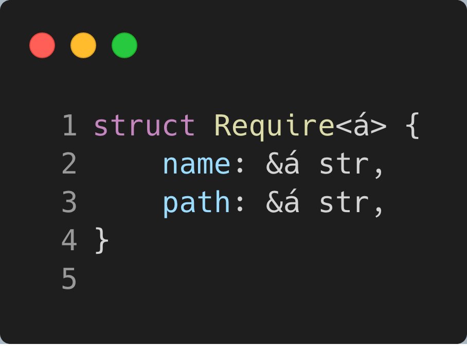 struct Require<á> {
    name: &á str,
    path: &á str,
}
