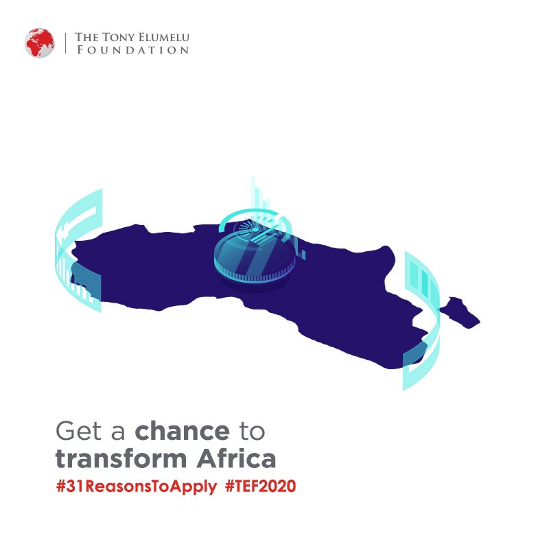 TonyElumeluFDN's tweet photo. Your idea can transform Africa. 3 Days to go! #31ReasonsToApply #TEF2019 https://t.co/ZwOO7vTENE