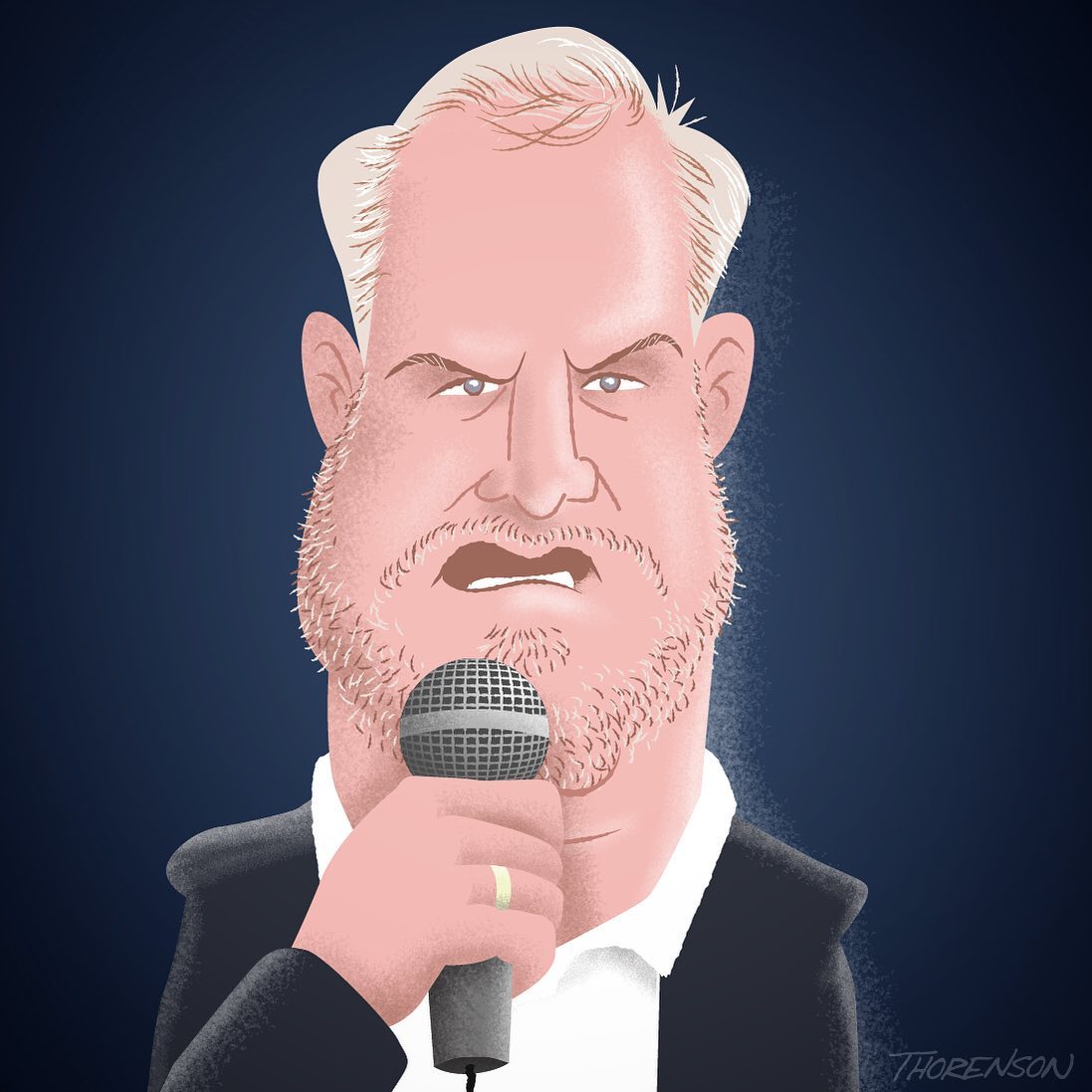 SeanThorenson's tweet photo. Watched some of Jim Gaffigan’s stand-up show from a decade ago. Still cracks me up.🤣

Do you have a favorite comedian?
#comedian #jimgaffigan #hotpockets #hammocksarenetsforlazypeople #caricature #multigrainbrushpack #studioworks #penforhire https://t.co/sWr7GtyCdi