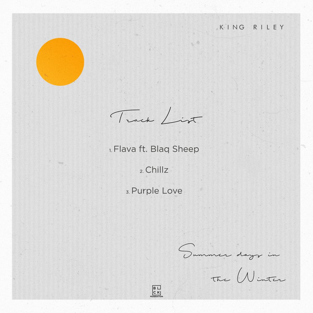 BlackFeds's tweet photo. @kingriley_arts bringing the summer heat waves with his 3 track project titled "Summer Days in the Winter"
With one Feature from Blaq Sheep
..
30th we groove!!
..
Cover Art design - @i_momos_
..
Love &amp; Light 💫
..
#blackfederation #blackfeds   #KingRiley #SummerDaysintheWinter https://t.co/QY9RHYtNFM