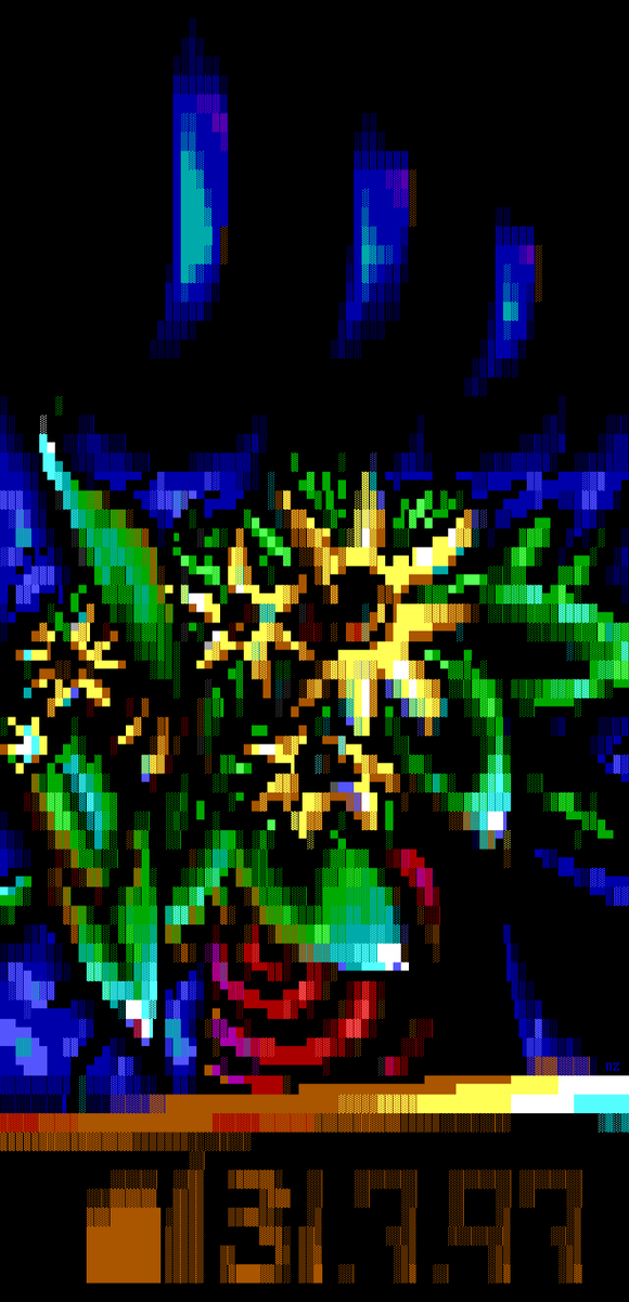 Fire ANSI of the Week: “Sun” by Noize

Released as part of Fire #30 – November 1997 Combustion. Check out the whole pack: 16colo.rs/pack/fire-30/

#ansiart #ansi #textmode #art #flower
