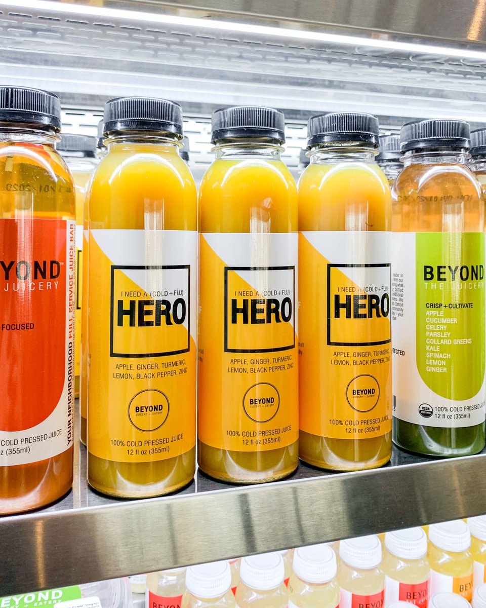 Beyond_Juice's tweet photo. These are flying off the shelves! We have more stock coming soon, we hope they are helping y’all feel better!!! ⚡️🍋
.
.
.
#beyondjuiceryeatery #beyondjuice #hero #ineedahero #fresh #healthy #zinc #lemon #ginger #turmeric #apple #delish #commoncold #detroit #glutenfree #vegan https://t.co/SXwW66HiBn
