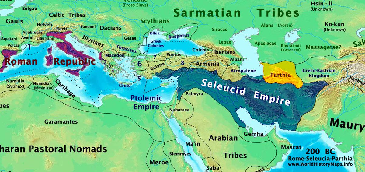 The Seleucids gained control over the region through the victories of Antiochus III at the beginning of the second century BCE. The Jews had assisted against the  #Ptolemies and  #AntiochusIII expressed gratitude by granting privileges and by active assistance. /6