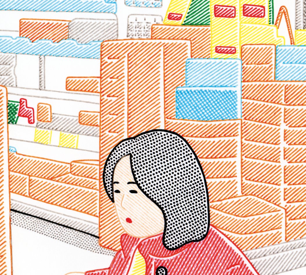 「「スーパーマーケットにいた女の子」(2019年) 」|中村 隆のイラスト