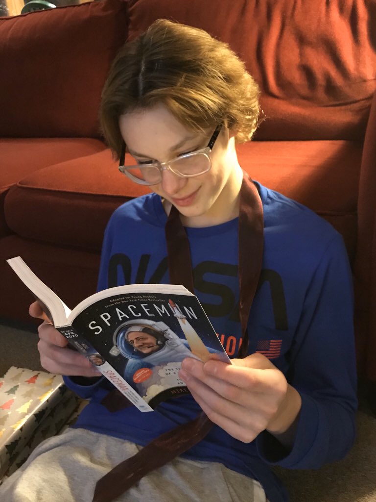 My sons opened their #bookstacks 🎄🎁 📚 🎼 #realistic #fantasy #biographies #manga #graphicnovels #diverseauthors #music @JackieWoodson @kwamealexander  @JasonReynolds83 @Dusti_Bowling @DorkDiaries @gordonkorman