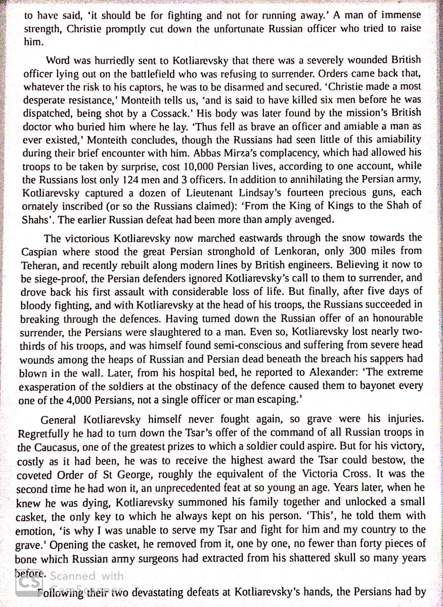 Russians fought a British trained Persian force in 1812. After a series of defeats, Persia was forced to concede control of Caspian Sea, Georgia, & Baku to Russia.