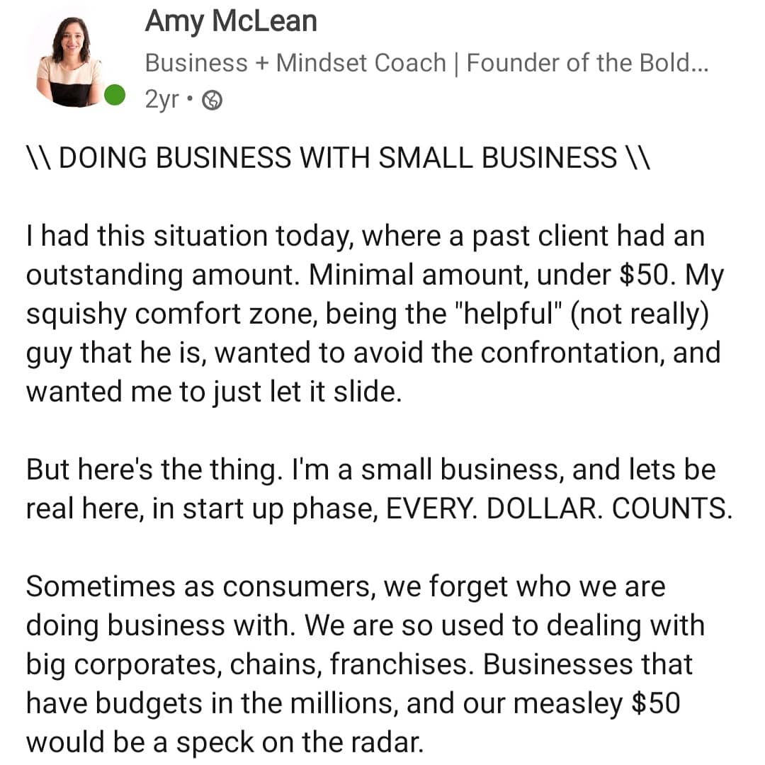 amymcleannz's tweet photo. Buying from small businesses, means I know I'm supporting local families to build a better future for themselves. 

The appreciation and gratitude is so much bigger than corporations will ever give.

#KnowYourWorth #BuyLocal https://t.co/18ognDSuQX
