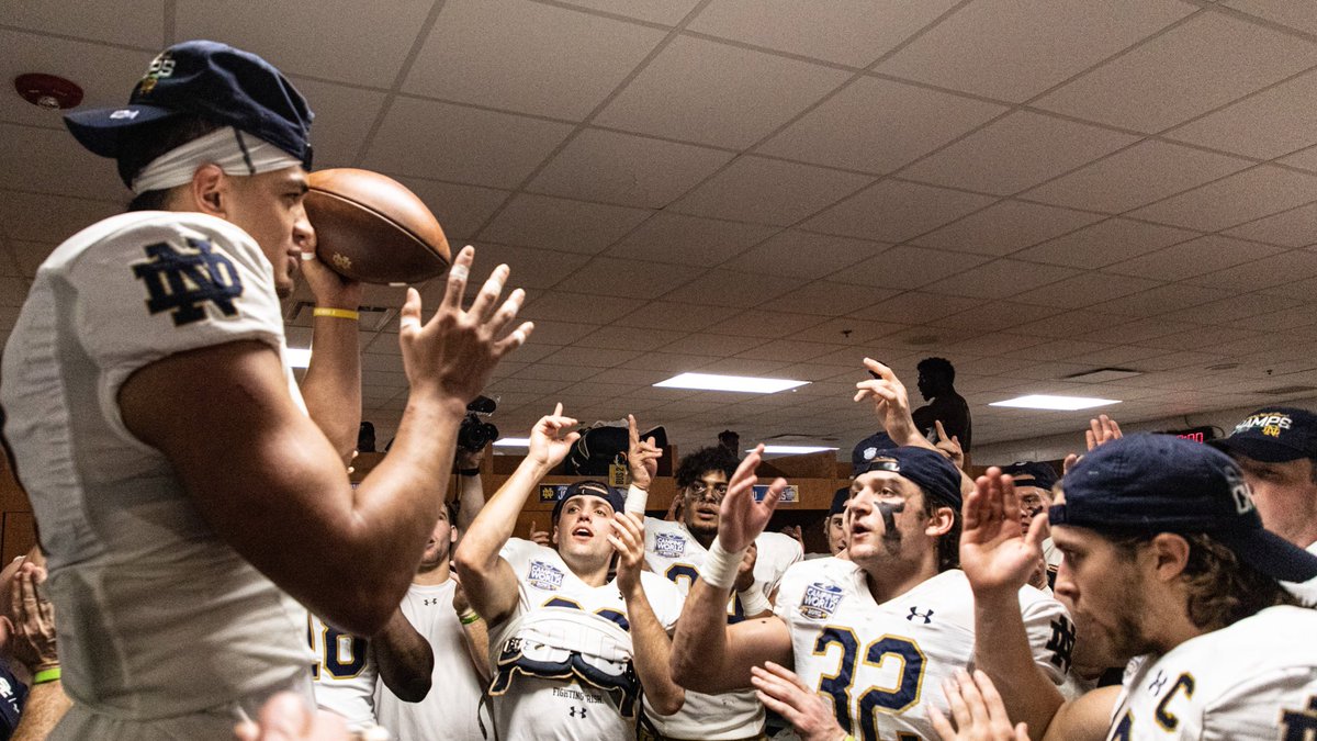 CoachBrianKelly's tweet photo. So proud of the performance from our team today - they exhibited the traits necessary to win our 33rd game in 3 years.

Lo was flying around the field on defense and special teams earning himself the game ball! https://t.co/7oV9WpVrsK