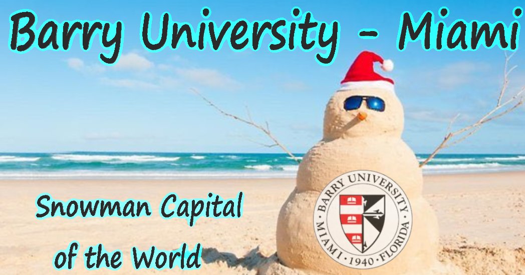 barry_univ's tweet photo. Best wishes for a Happy, Healthy &amp; Prosperous New Year from the Snowman Capital of the World😀 https://t.co/HF1srNVtGp