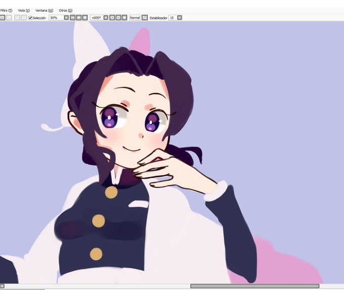 amandi 🌼さんがTwitterに投稿した胡蝶しのぶ(鬼滅の刃)のイラスト。