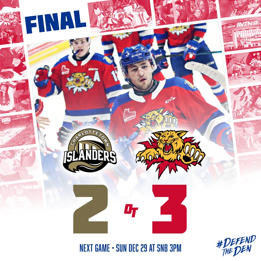 monctonwildcats's tweet photo. Wildcats take down the Isles 3-2 in OT! Elliot Desnoyers potted the winner, with Zach L'Heureux &amp; Jacob Hudson adding tallies. 1st star Jordan Spence &amp; Philippe Daoust each had 2 assists. Dakota Lund-Cornish picked up his first Cats 'W' against a former team.
#DefendTheDen https://t.co/RQWh9QhEjP
