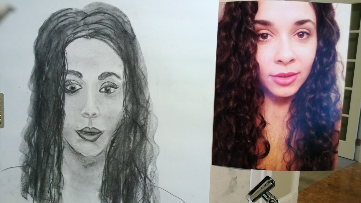 The redditgetsdrawn subreddit was so inspiring to me and I made many valiant attempts at drawing portraits from pics that people posted... and while some were okay-ish, it was clear that I had a lot more to learn  so I took another class at BCC, “intro to portrait drawing”.