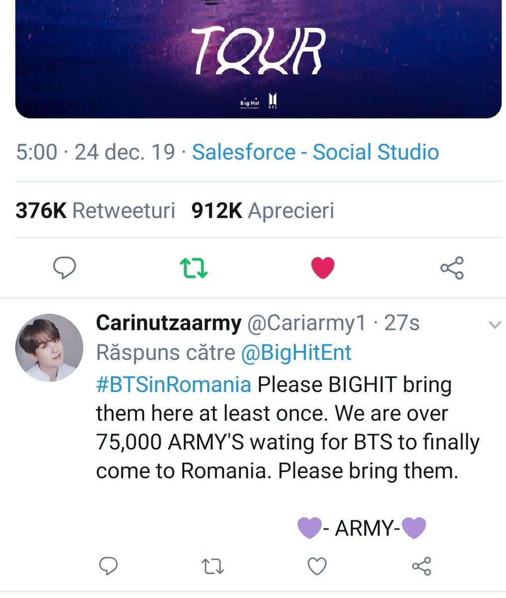 Cariarmy1's tweet photo. Am postat un comentariu destul de frumos. Speram sa ne bage in seama. ๐๐๐Fighting Army๐
#BTSinRomania #BTSinRomania #BTSinRomania #BTSinRomania #BTSinRomania @bts_bighit @BigHitEnt https://t.co/rQ8FfKZj7T
