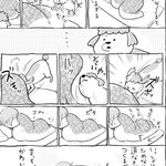 布団の中に道を作って入ってくる犬と？圧を掛けて入る猫!