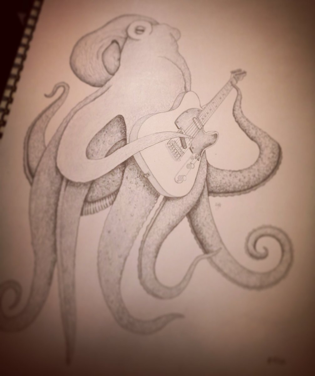 DigiDaughter's tweet photo. Started a new member of #theseabedband 🐙🎸 #telecaster #octopus #drawing✏ #WIP #Polah https://t.co/3feJnZgqhv