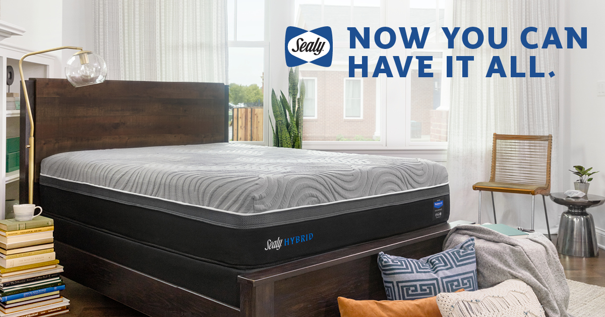 godeltabedding's tweet photo. Our Sealy Hybrid mattresses combine innersprings with memory foam, and the added targeted support of Posturepedic Technology for a better night's sleep. Visit us today! https://t.co/Kw76ncX15u