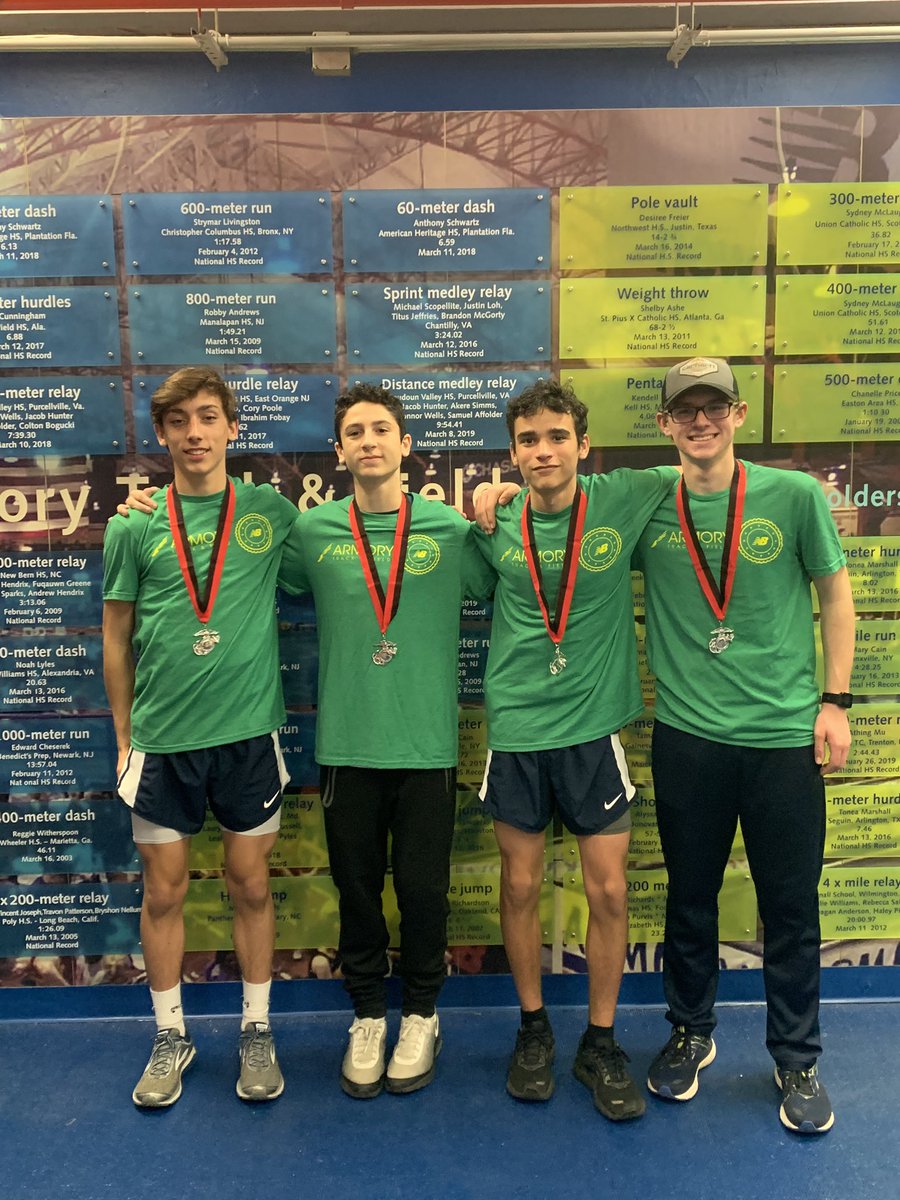 WTBoysTrack's tweet photo. Congrats goes out to the team of Aiden McGuigan, Chris Colavita, Nate Kidwell/ John Franklin on the 🥈place finish in the Frosh/Soph 4x800 Meter Relay and today’s Marine Corps Holiday Classic @ArmoryNYC Amazing job fellas! 🏃🏻‍♂️ #TwpTrackExcellence  #TwpTrackPride https://t.co/CpqSYvJO0d