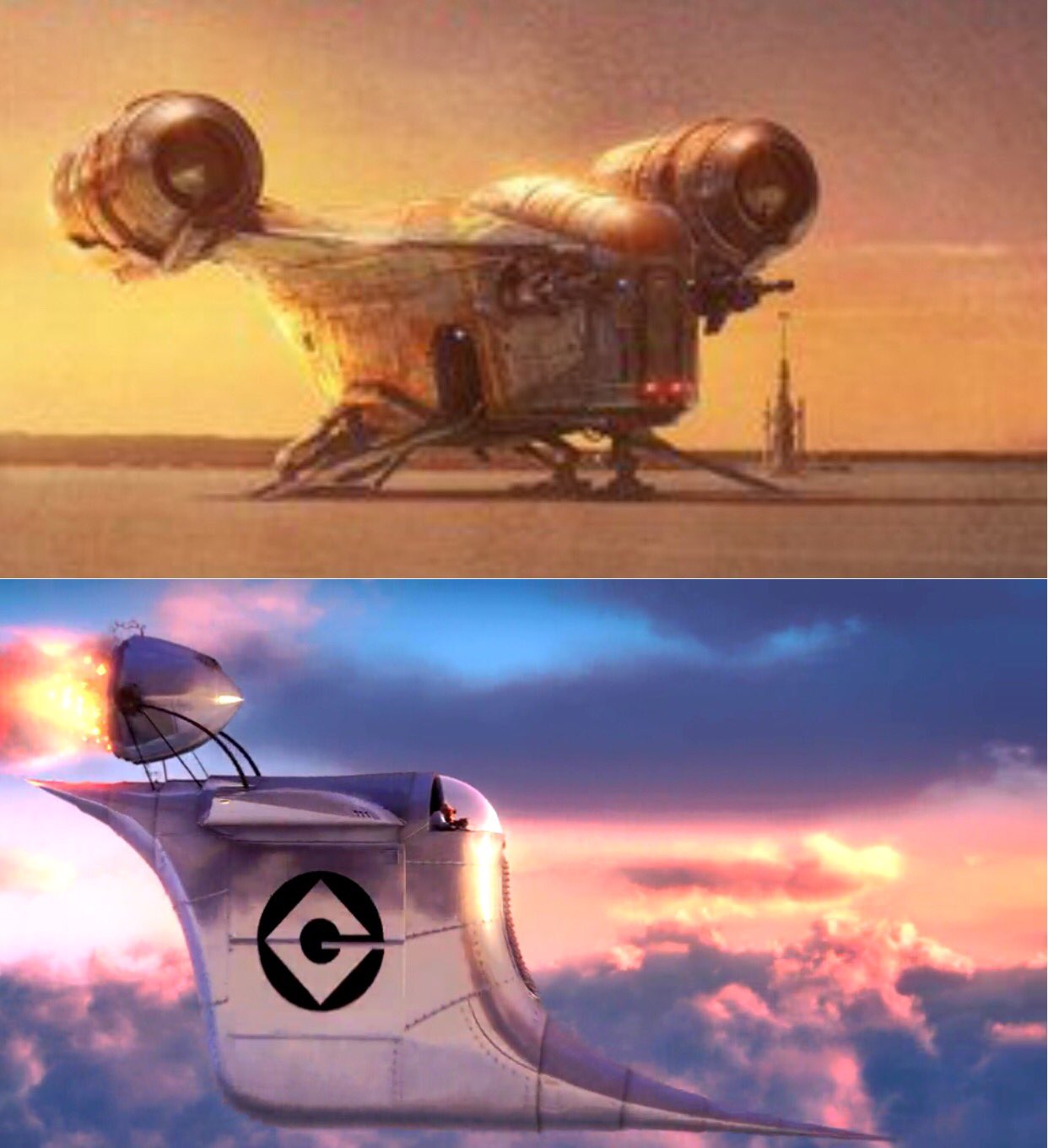 Nick Byrd Does The Themandalorian S Airship Remind Anyone Else Of Gru S Airship From Despicableme T Co 02q5zr7cue Twitter