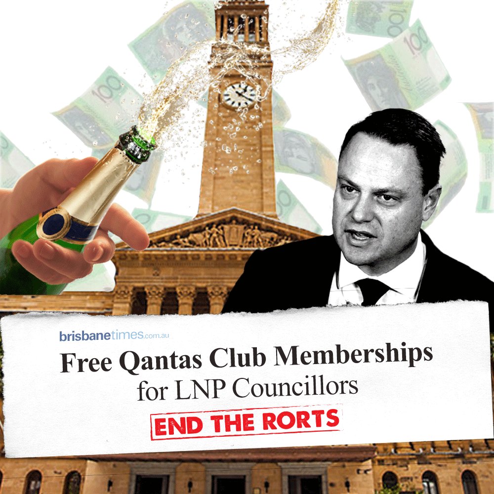 PatrickCondren's tweet image. If elected Lord Mayor QANTAS club memberships for @brisbanecityqld councillors will end. Some @LNPQLD clrs have them and don't even travel for work. #endtherorts