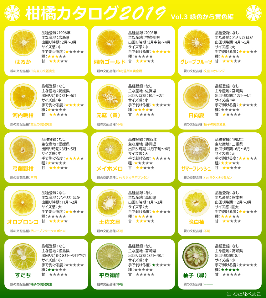 わたなべ まこ だんめん図鑑 V Twitter 残念ながら今年もコミケ参戦できなかったので個人的にここで公開しますー 柑橘カタログ 第3弾です 柑橘の断面図 はこれで一旦終了 個人的に黄色と緑色の柑橘にもっと注目したいと思っているので 一番好きなのがこの第3弾 わたなべ まこ だんめん図鑑 V Twitter 残念ながら今年もコミケ参戦できなかったので個人的にここで公開しますー 柑橘カタログ 第3弾です 柑橘の断面図 はこれで一旦終了 個人的に黄色と緑色の柑橘にもっと注目したいと思っているので 一番好きなのがこの第3弾