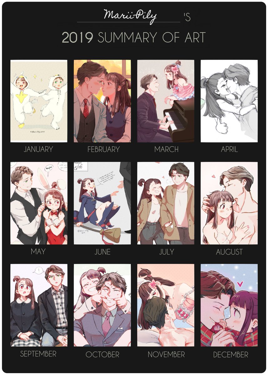 I can finally fill out this template again, another successful year of Akko x Andrew art ❤️? ? 
