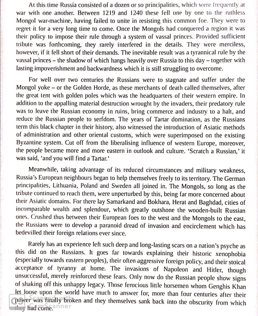 Author’s view on Russia as an Asiatic despotic state due to Mongol Yoke