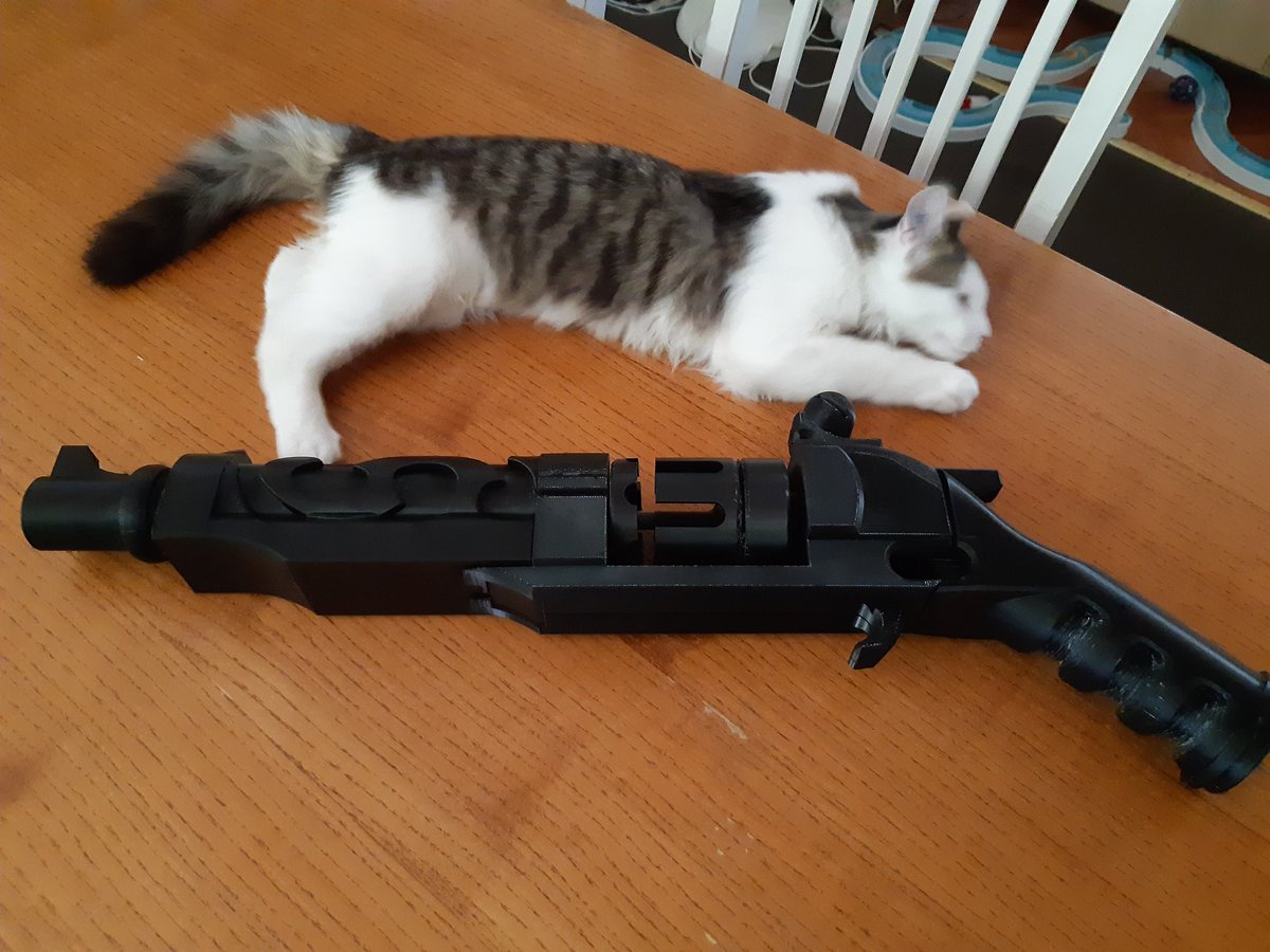 Printing is done on the techpriest's giant pistol! Kitten for scale