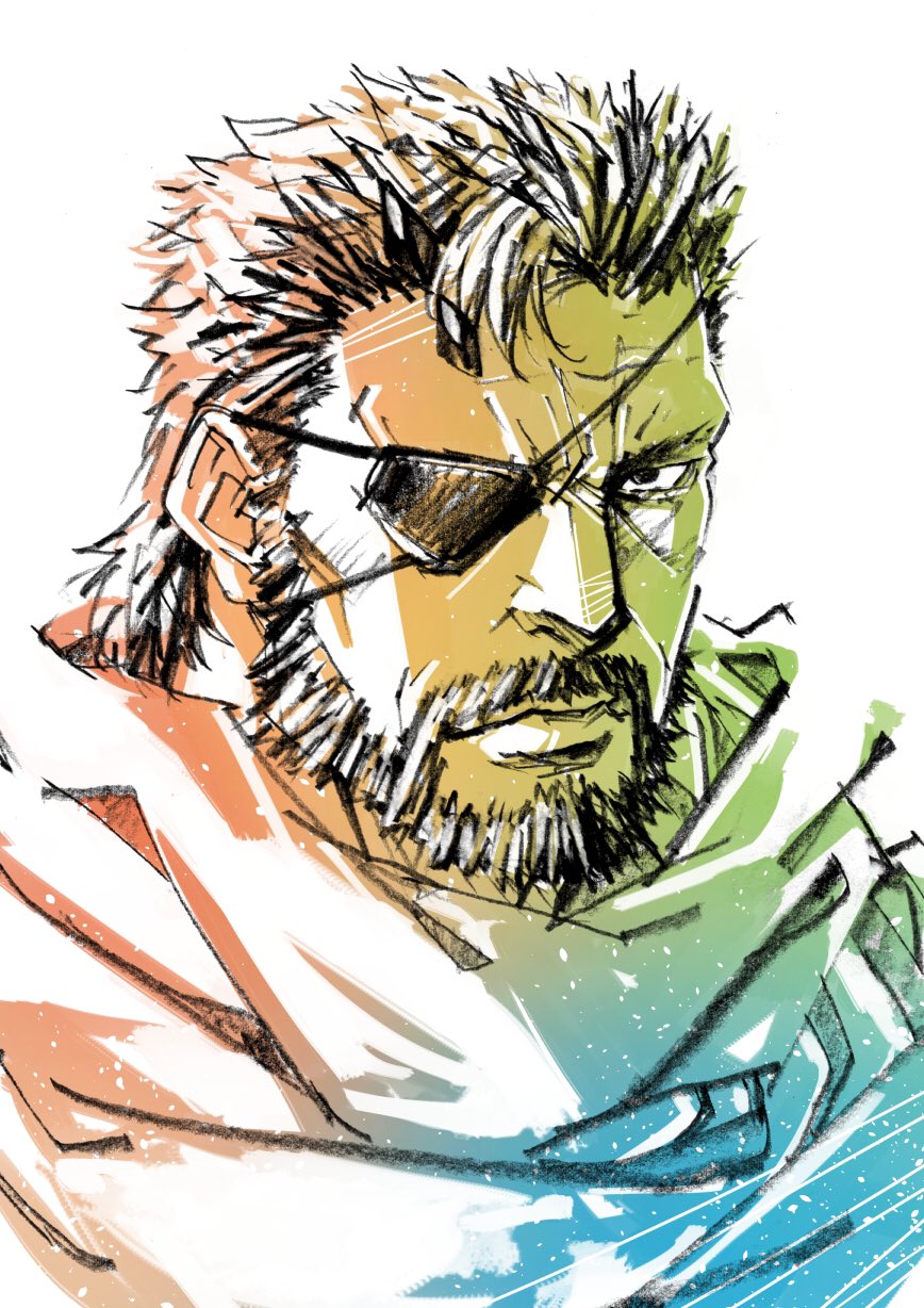 やまよし メタルギア5のビッグボスを描きました メタルギア5 すごい作品でした メタルギア イラスト T Co Flmg3syllk Twitter