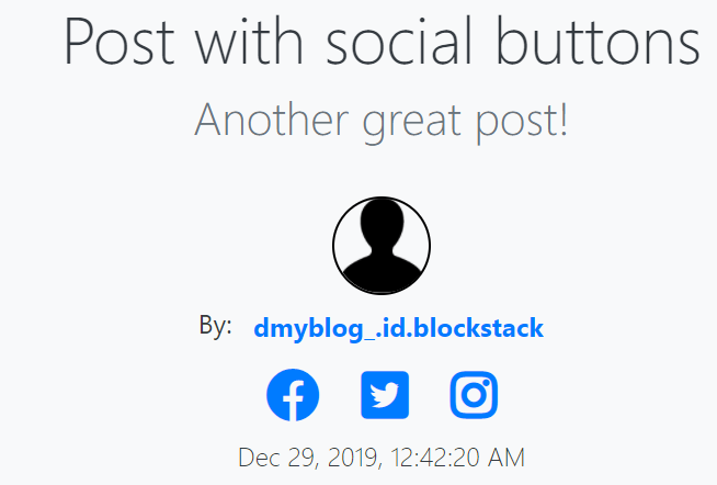 dMyBlog_'s tweet image. The social buttons and the avatar of the BlockstackID profile have been added. @dMyBlog_ @BlockstackApps