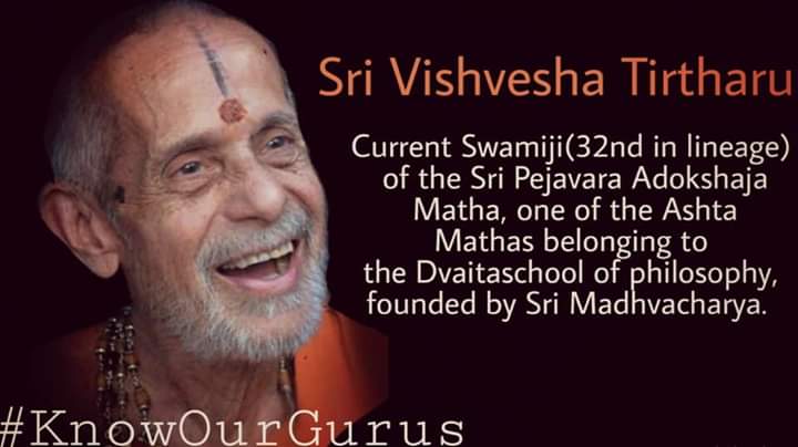 kavita_tewari's tweet photo. #KnowOurGurus
Pujya #VishweshaTeertha Swamiji🙏 has attained Videha mukti (moksha after death), today. Swamiji spearheaded Ram Mandir movement & is widely respected in #Karnataka. He was the only seer to have ascended the ‘Paryaya Peetha’, five times, since the system 👇 I https://t.co/Ih9KEc43Qe