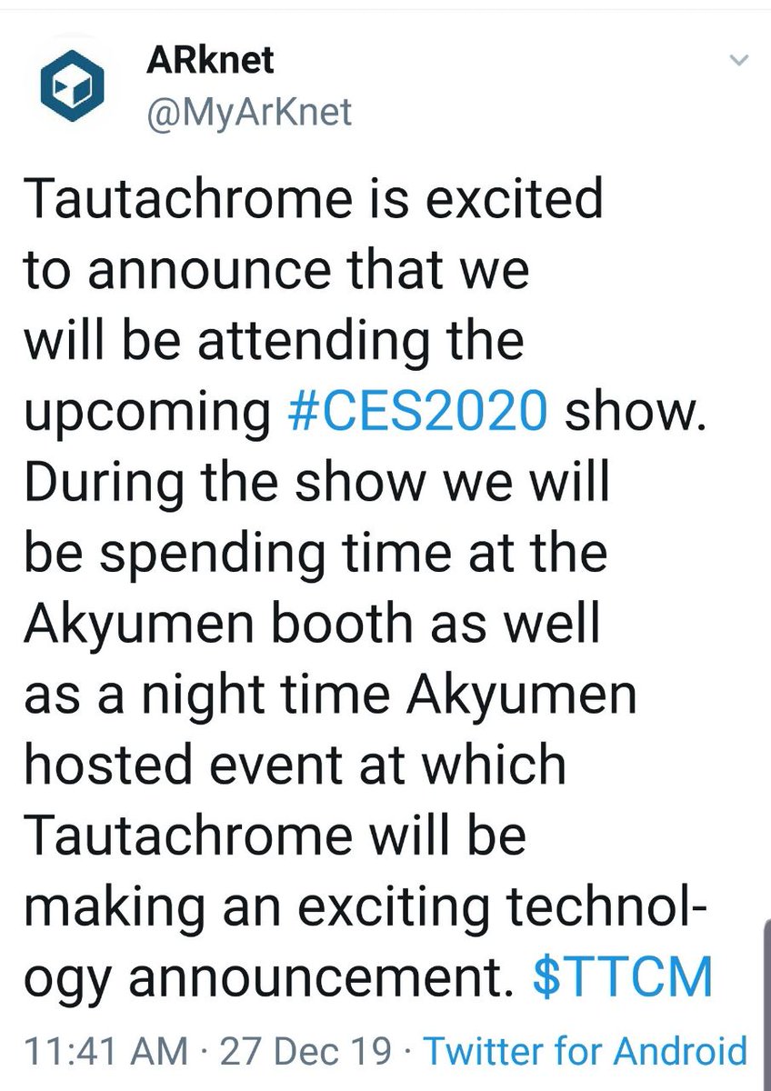 ShadowOfSOL's tweet photo. #Akyumen (Creators of the revolutionary #ProjectorPhone, #Tablet, &amp; #Phablet)will be attending #CES2020, which attracted 307 of the #Fortune500 companies last year..&amp; #ARknet will be joining them😎I cannot wait for you all to see what this announcement will be! Only 8 days to go! https://t.co/JTHZYi6nHZ