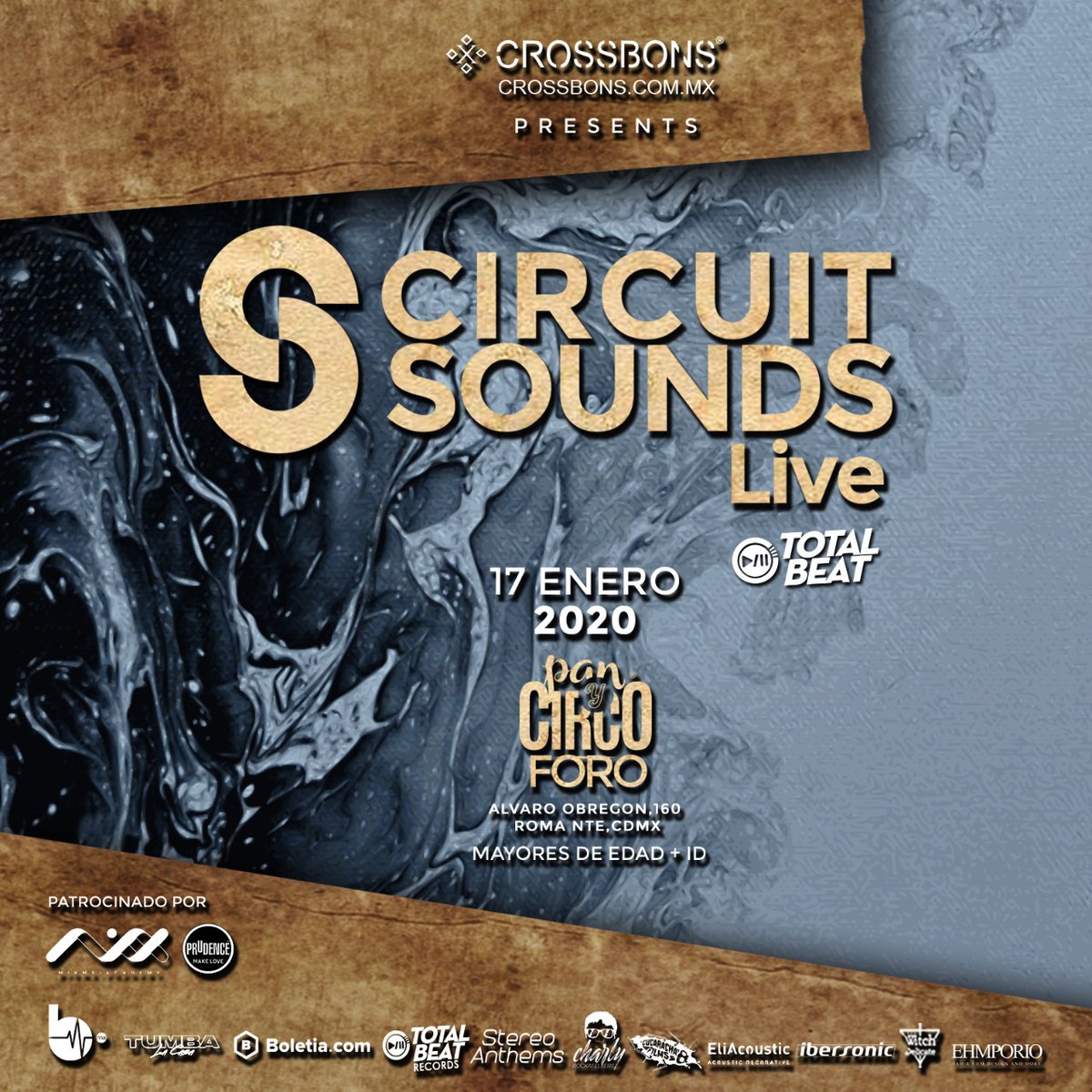 totalbeatmusic's tweet photo. Iniciaremos el año con el pie lleno de buena música.
#circuitsoundslive en @PanyCircoMxDF 
17 de Enero 2020 | 20:00hrs | +18+ID

ELECTRONIC MUSIC + DRINKS
 https://t.co/ZF36rf5pyD https://t.co/cEAlEPpuZN
