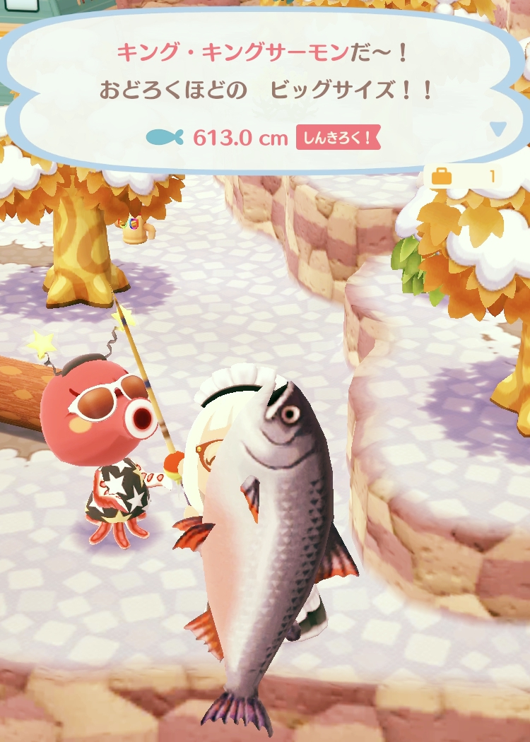 いちご大福 ポケ森 Auf Twitter パイクが釣れないのにキング キングサーモンが2匹も釣れおった え 変なタコが獲物を狙ってる えっと 一応私の今の助手です ポケ森