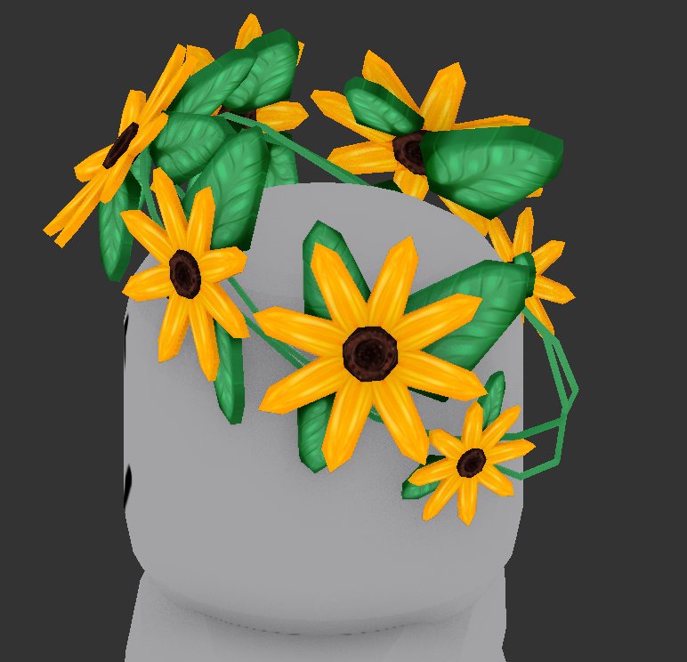 Erythia On Twitter Haven T Done A Flower Crown For A Bit So Weeeeeee Dainty Sunflower Crown Roblox Robloxdev - roblox sunflower outfit