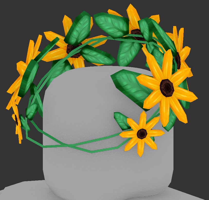 Erythia On Twitter Haven T Done A Flower Crown For A Bit So Weeeeeee Dainty Sunflower Crown Roblox Robloxdev